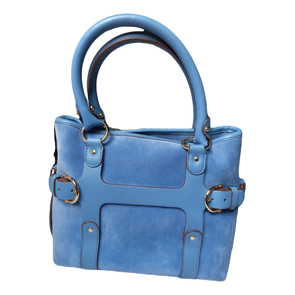 Pre-owned Ferragamo Cage Handbag In Blue
