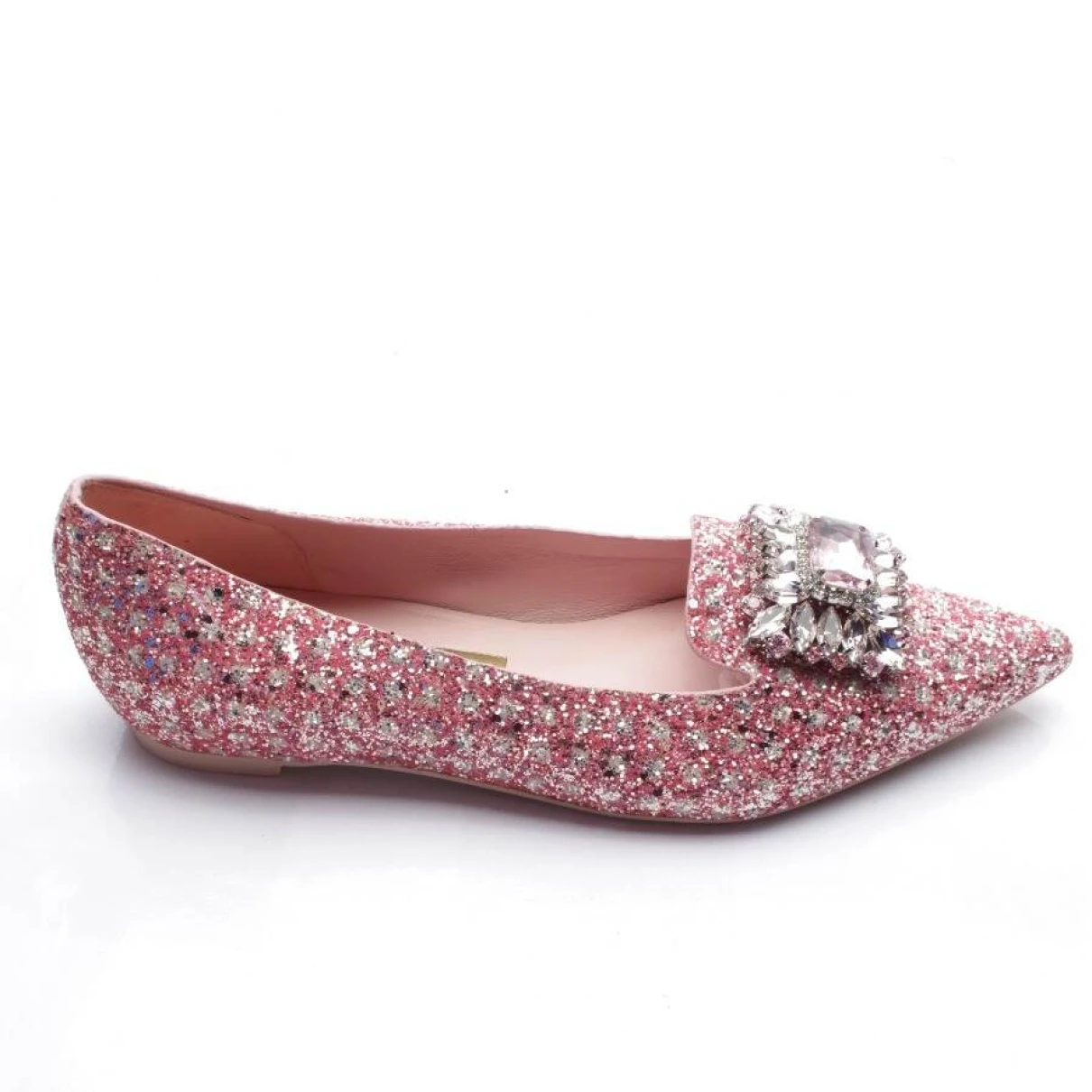 Pre-owned Ras Cloth Flats In Pink