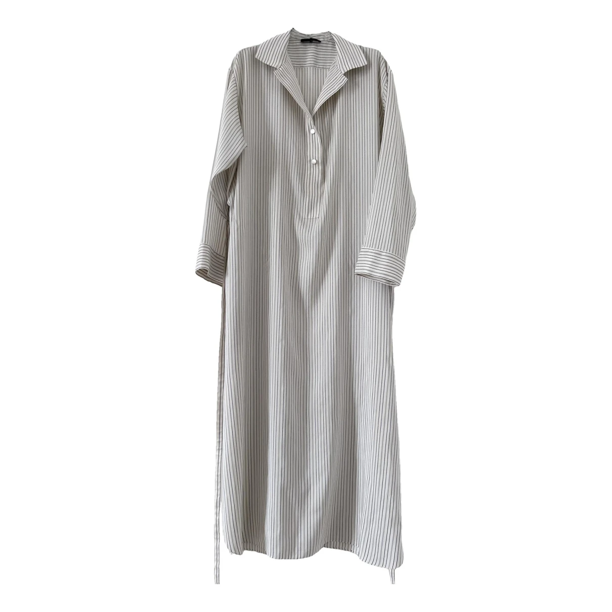 Pre-owned The Row Silk Mid-length Dress In Ecru