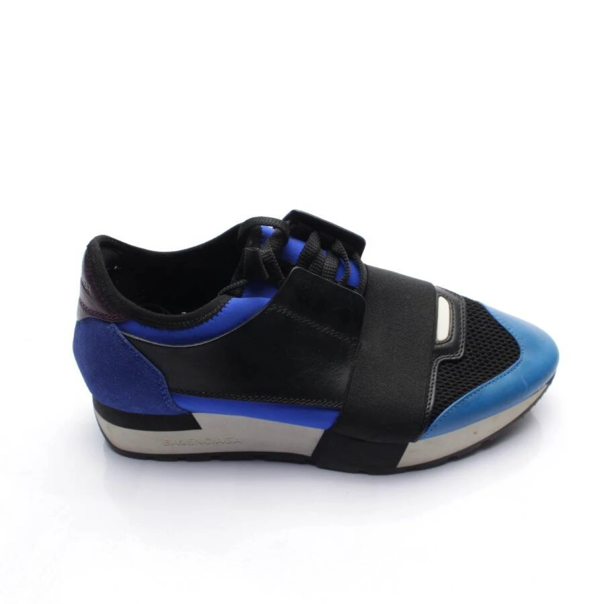 Pre-owned Balenciaga Leather Trainers In Blue