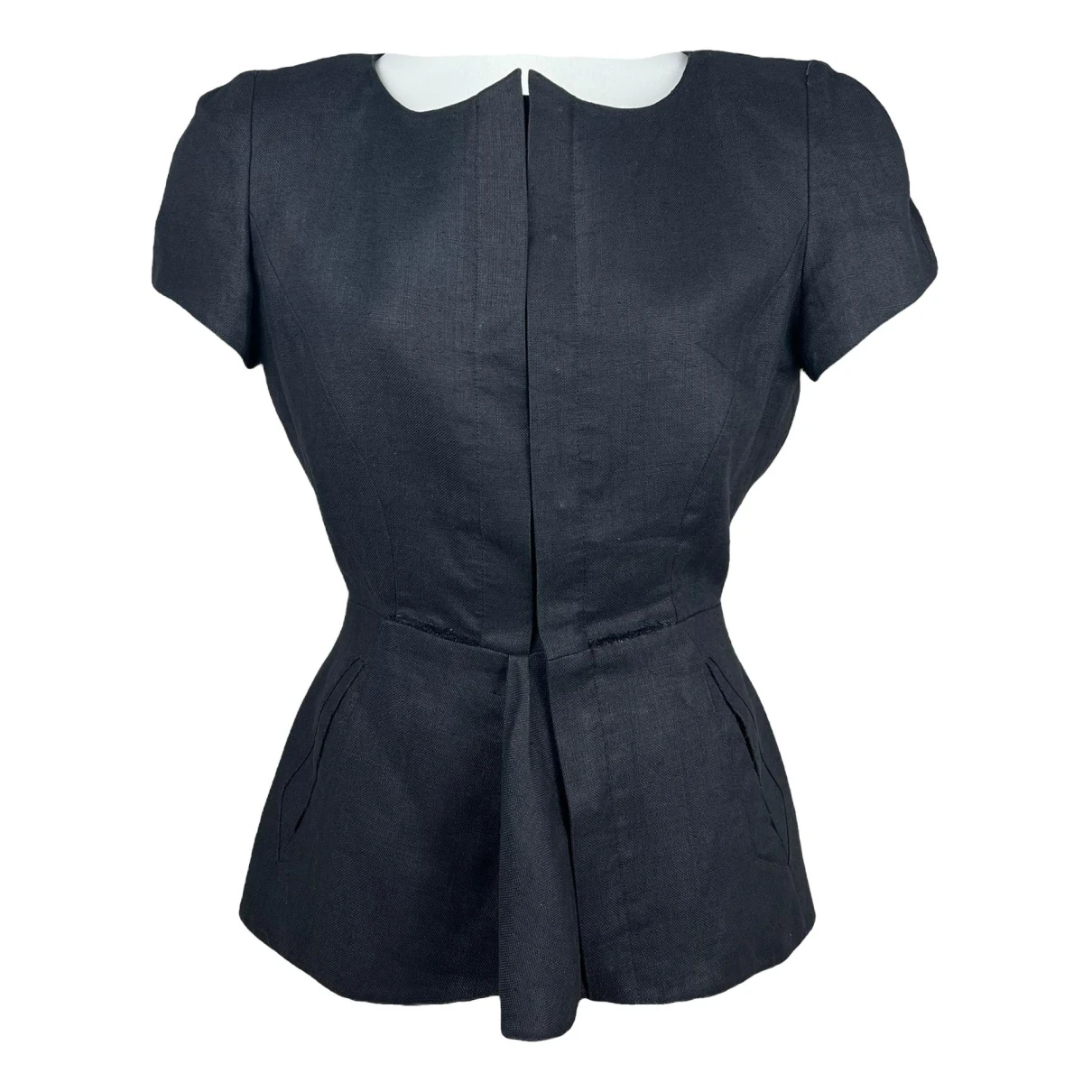 Pre-owned Mugler Linen Short Vest In Anthracite