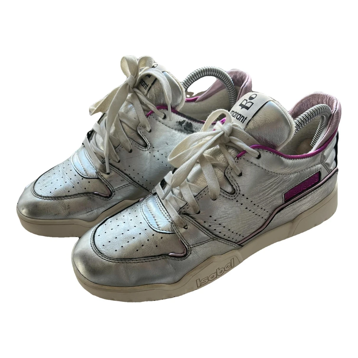 Pre-owned Isabel Marant Leather Trainers In Silver