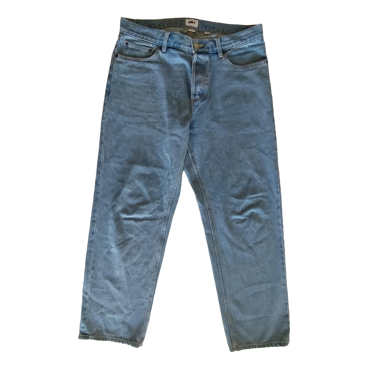 Pre-owned Obey Straight Jeans In Blue