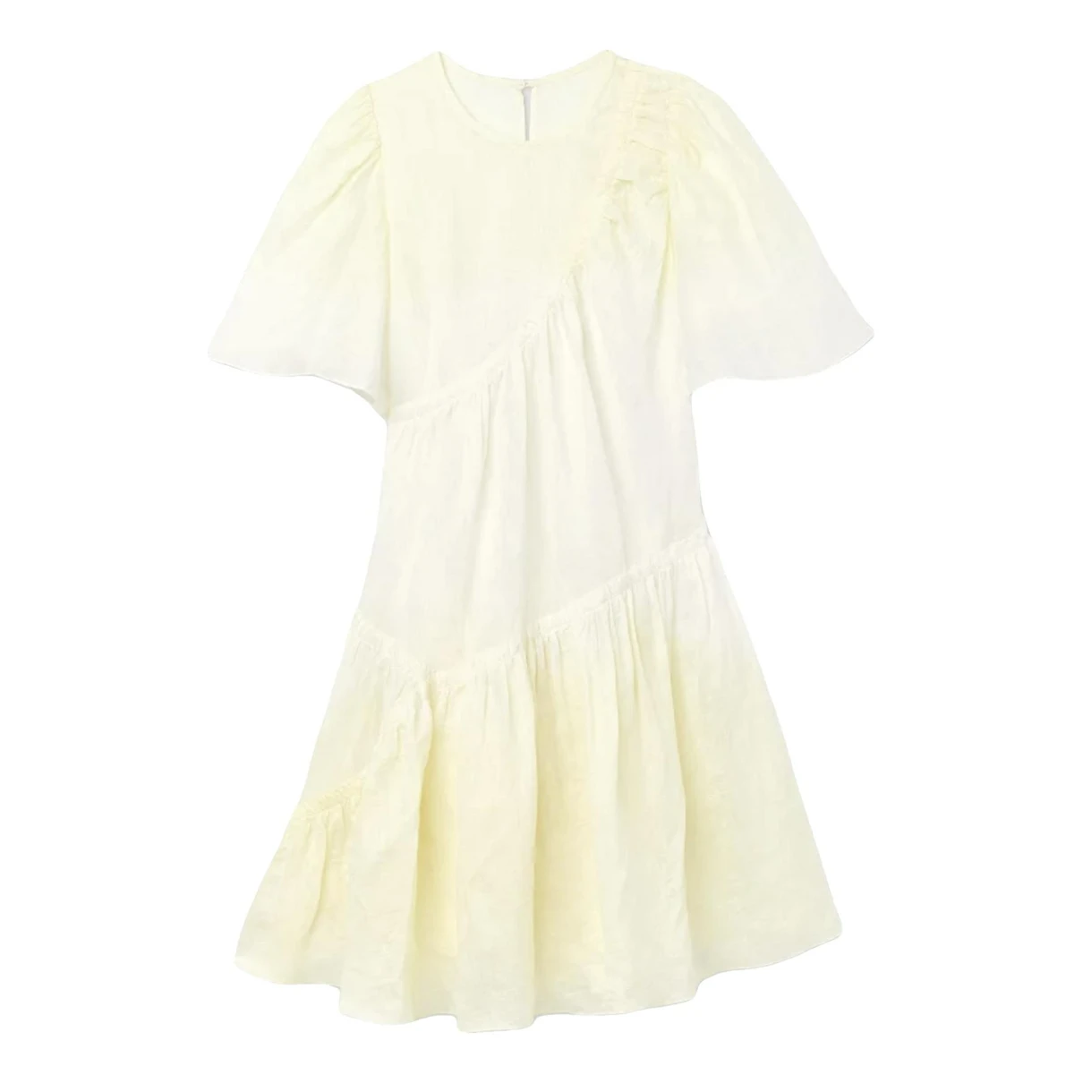 Pre-owned Sandro Linen Mini Dress In White