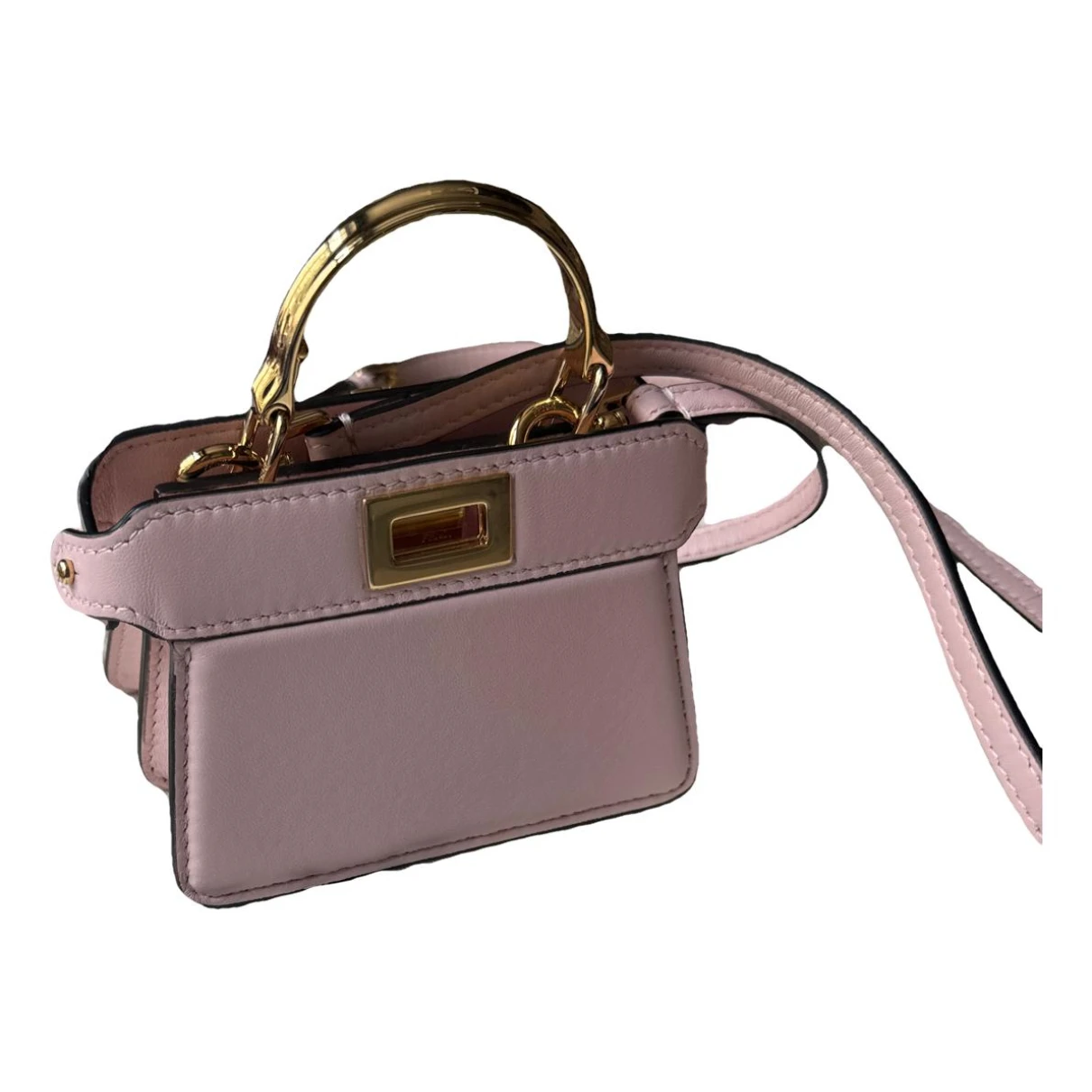 Pre-owned Fendi Peekaboo Leather Bag In Pink