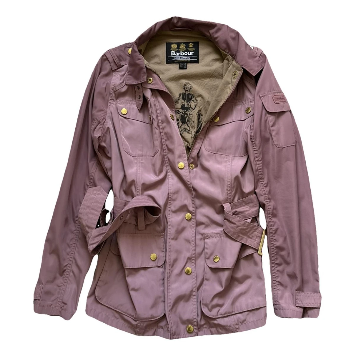 Pre-owned Barbour Trench Coat In Pink