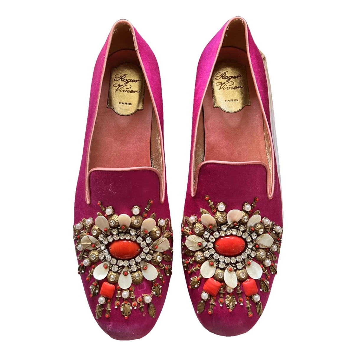 Pre-owned Roger Vivier Cloth Flats In Pink