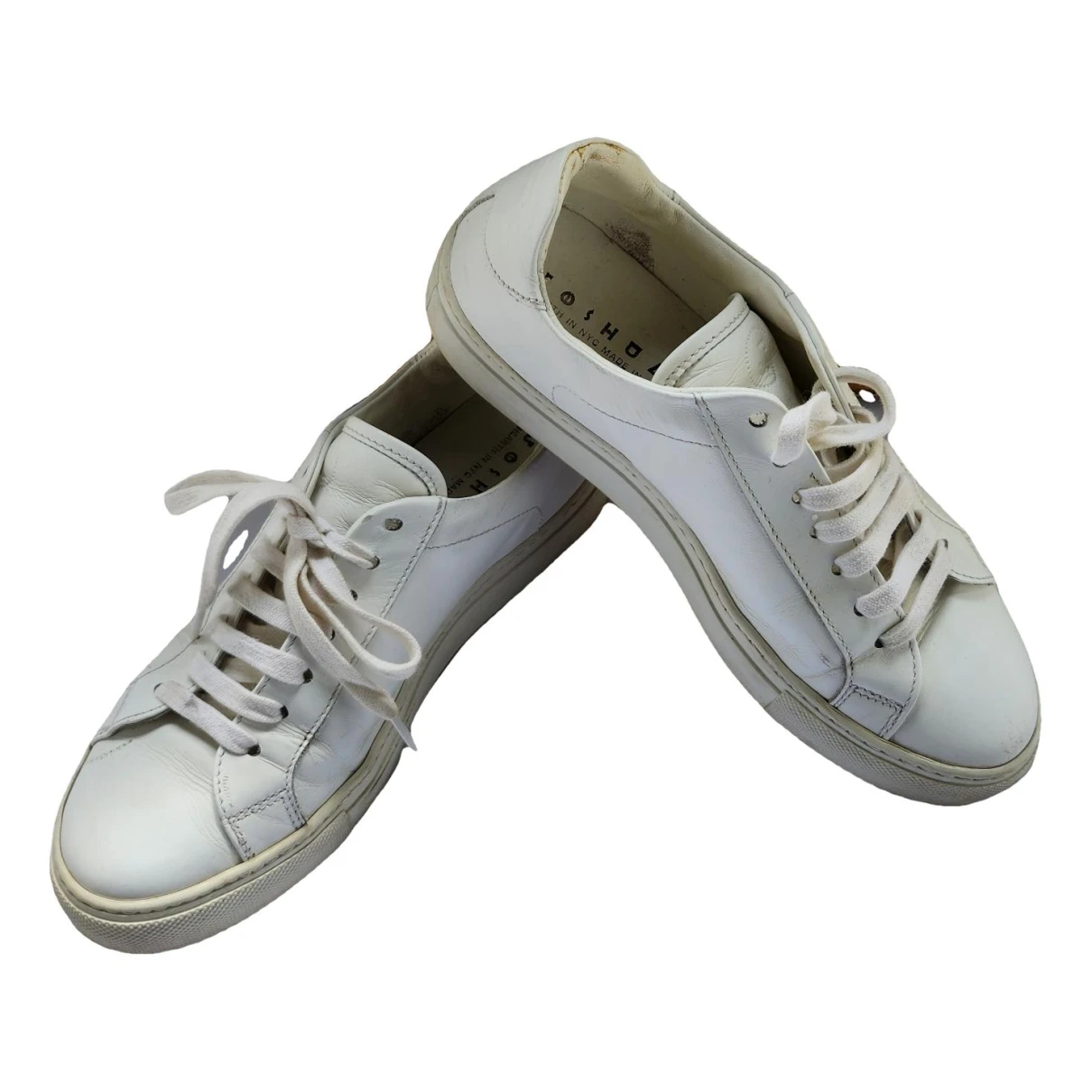 Pre-owned Joshua Sanders Leather Trainers In White