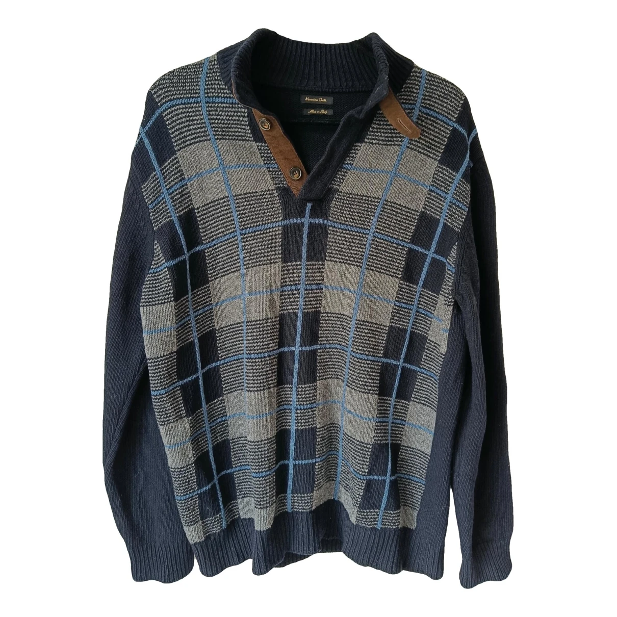 Pre-owned Massimo Dutti Wool Pull In Navy