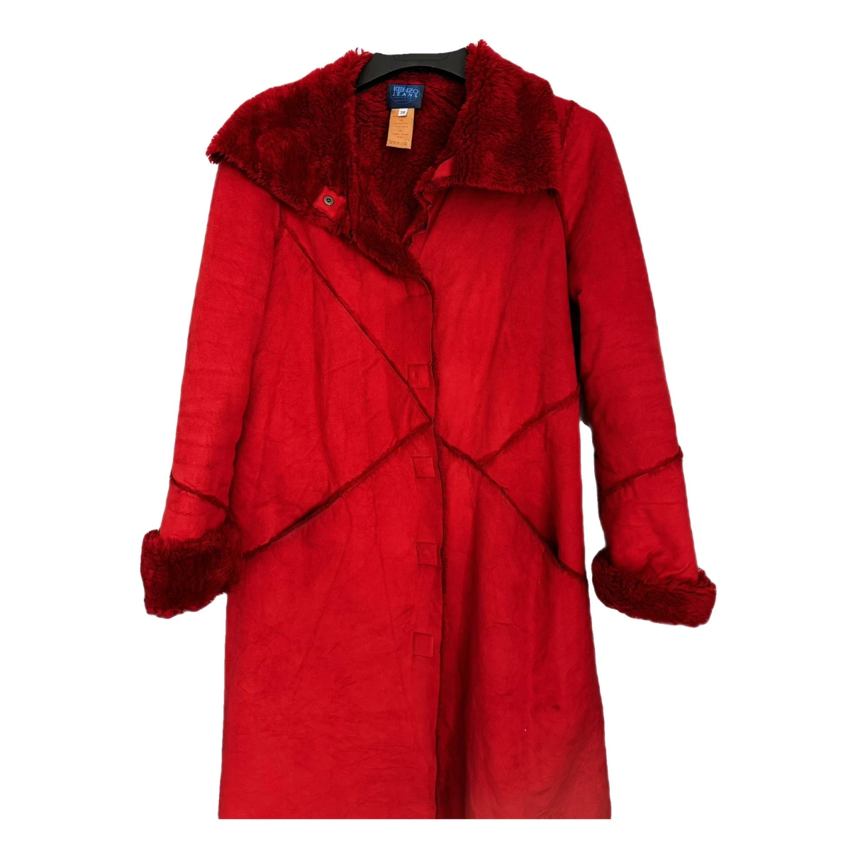 Pre-owned Kenzo Linen Coat In Red