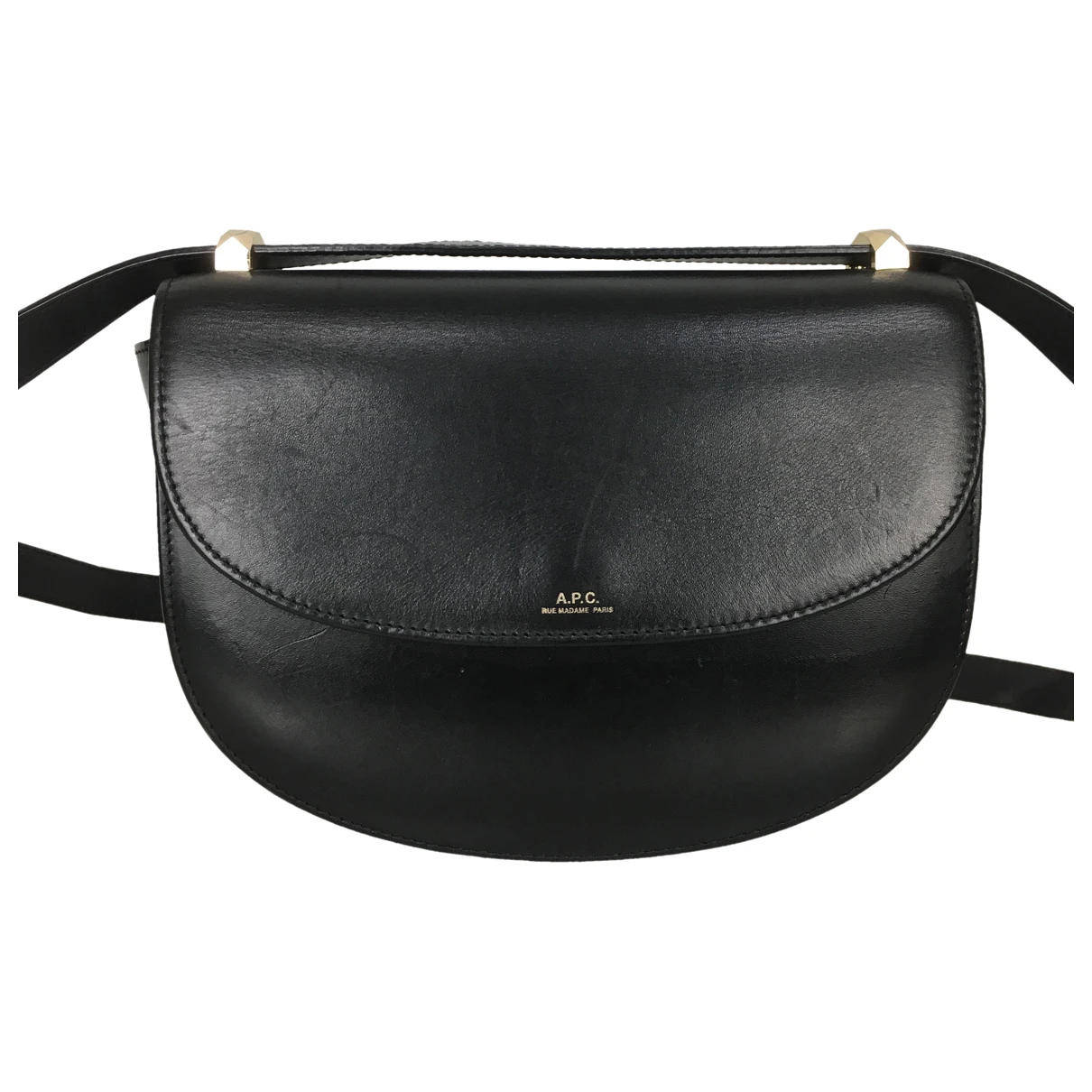 Pre-owned Apc Genève Leather Handbag In Black