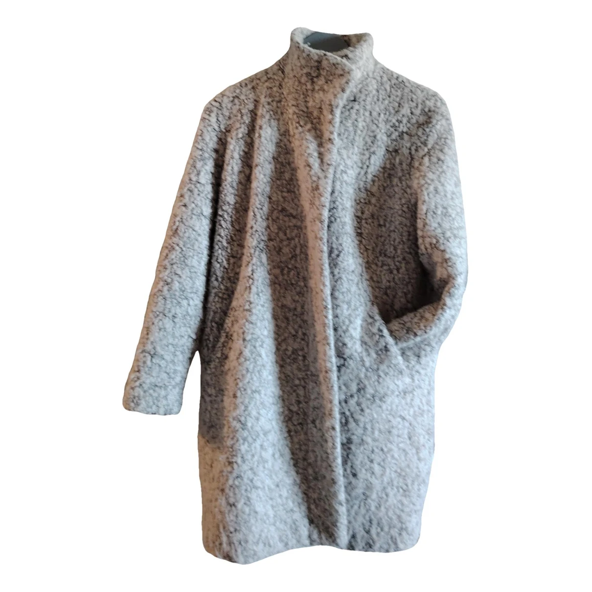 Pre-owned Samsoe & Samsoe Wool Coat In Grey
