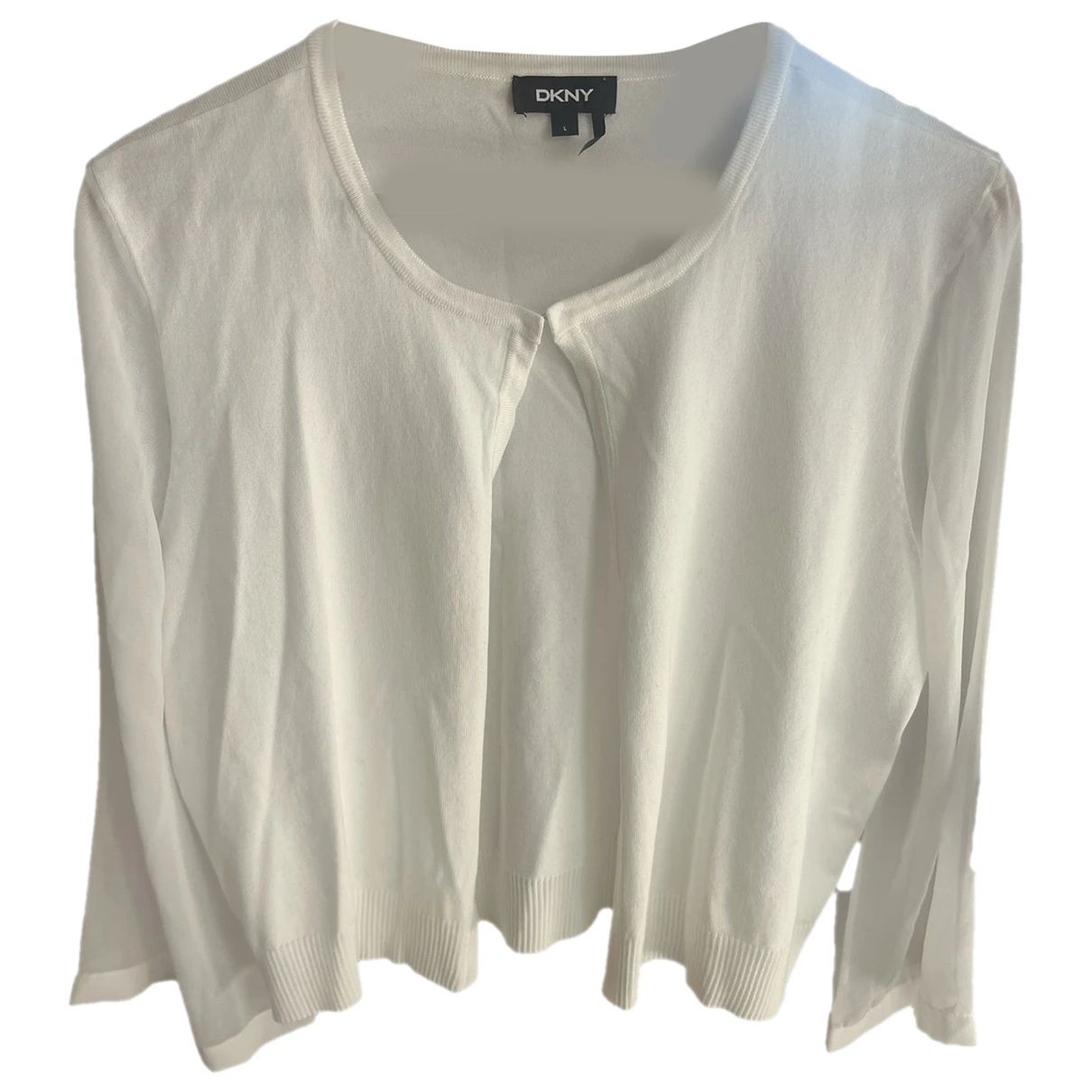 Pre-owned Dkny Cardigan In White