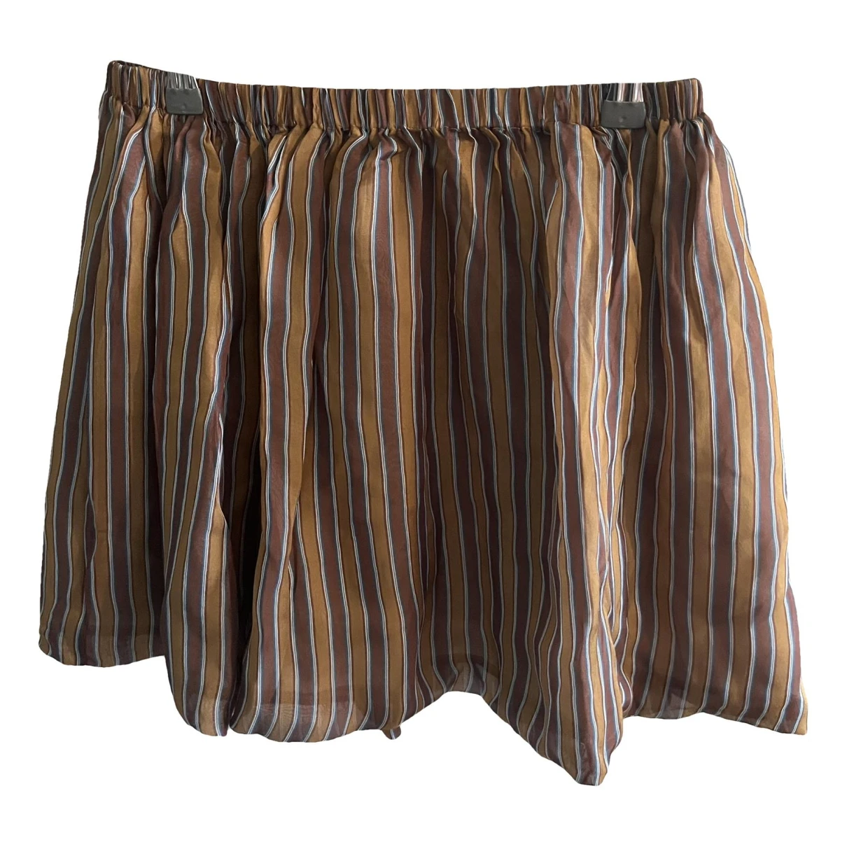 Pre-owned Miu Miu Silk Mini Skirt In Brown