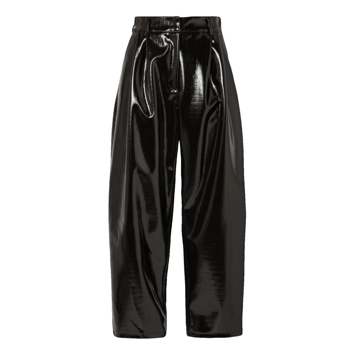 Pre-owned Awake Ny Vegan Leather Large Pants In Black