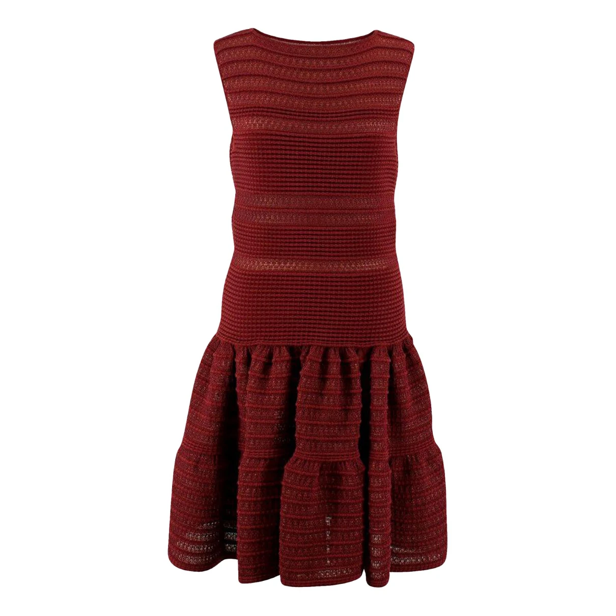 Pre-owned Alaïa Wool Dress In Red
