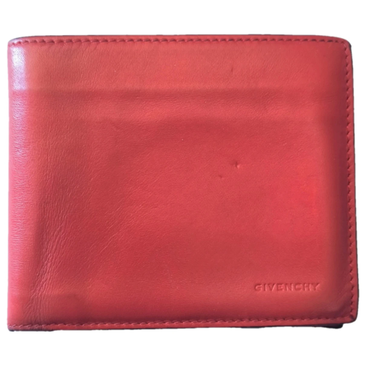 Pre-owned Givenchy Leather Wallet In Burgundy