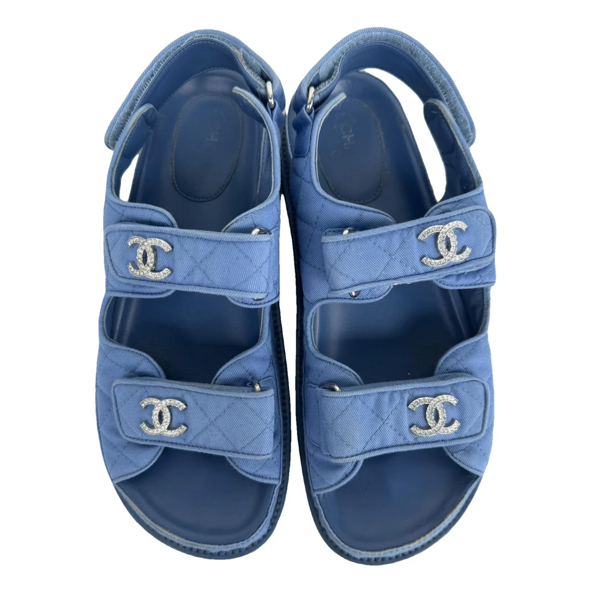 Pre-owned Chanel Dad Sandals Sandal In Blue