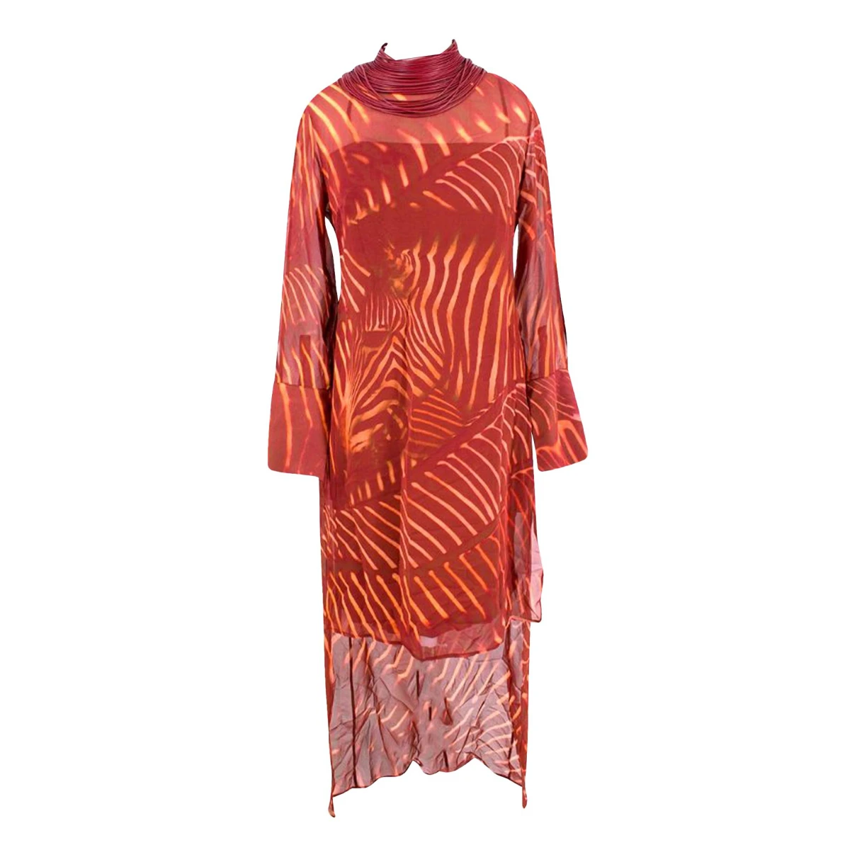 Pre-owned Akris Silk Dress In Orange