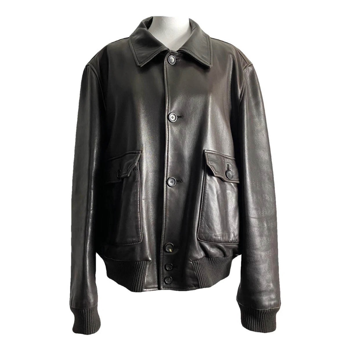 Pre-owned Malo Leather Jacket In Brown