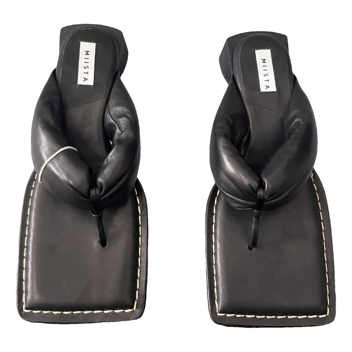 Pre-owned Miista Leather Sandal In Black
