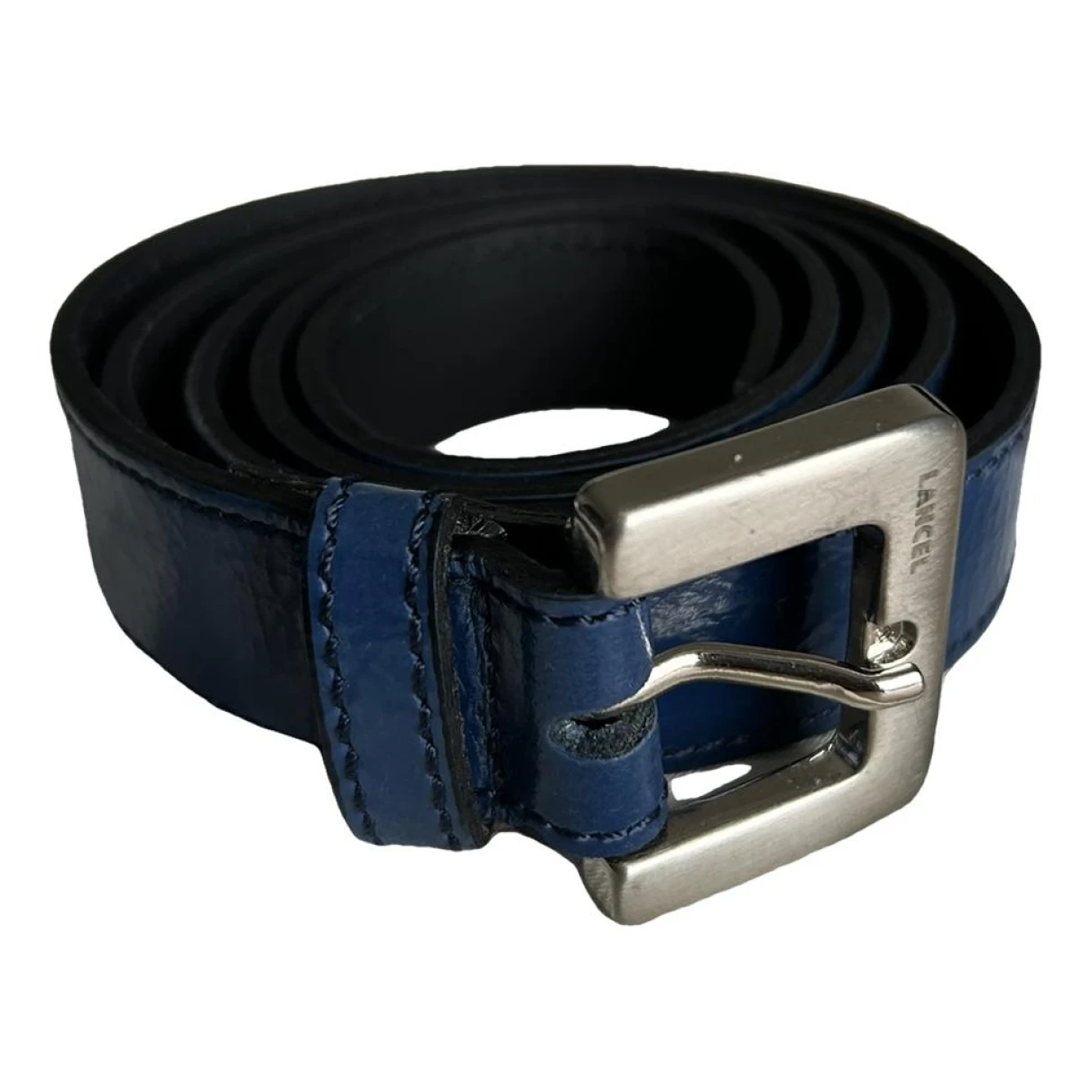 Pre-owned Lancel Leather Belt In Blue