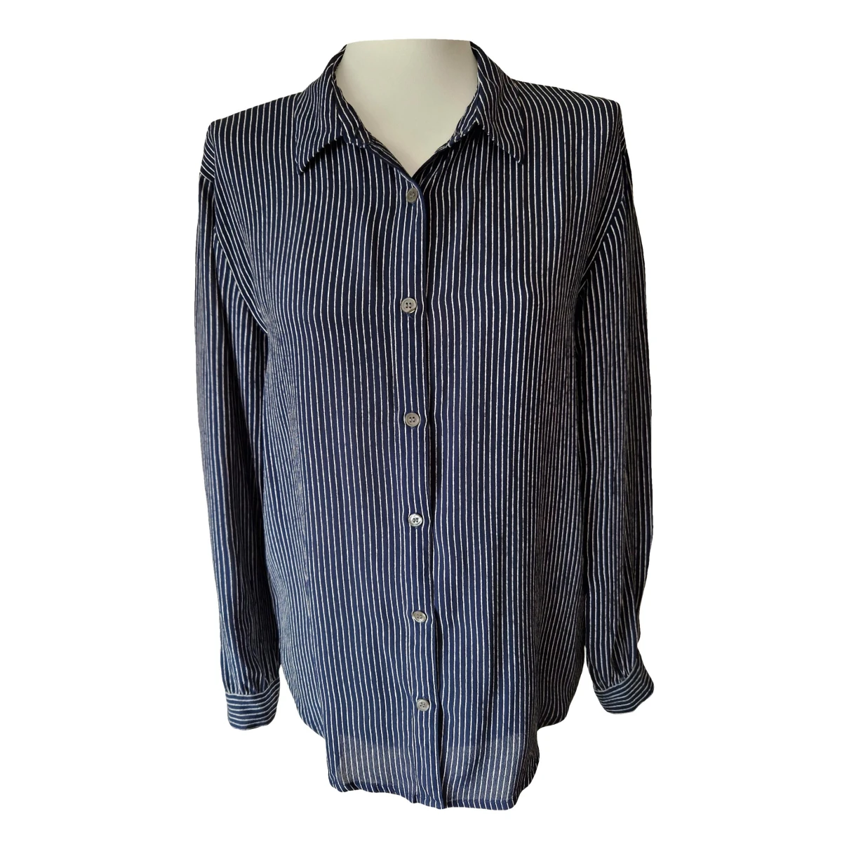Pre-owned Ganni Blouse In Navy
