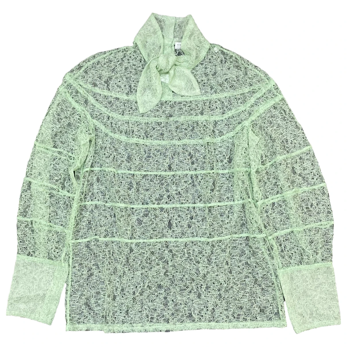 Pre-owned Sandro Lace Blouse In Green
