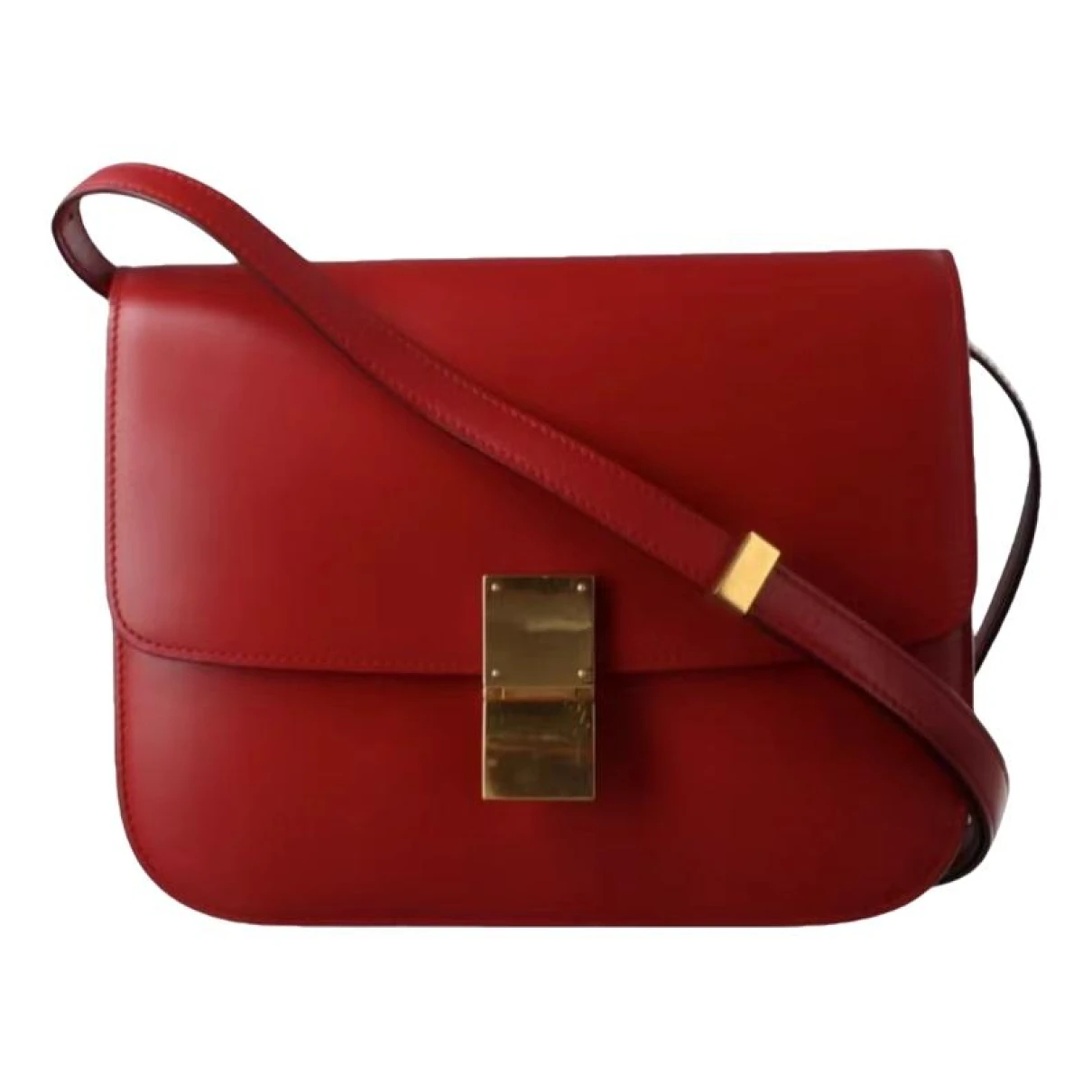 Pre-owned Celine Classic Leather Crossbody Bag In Burgundy