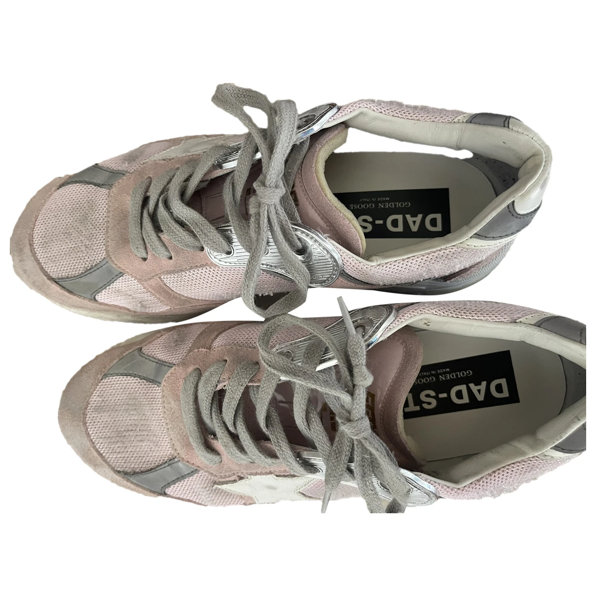 Pre-owned Golden Goose Dad-star Leather Trainers In Pink
