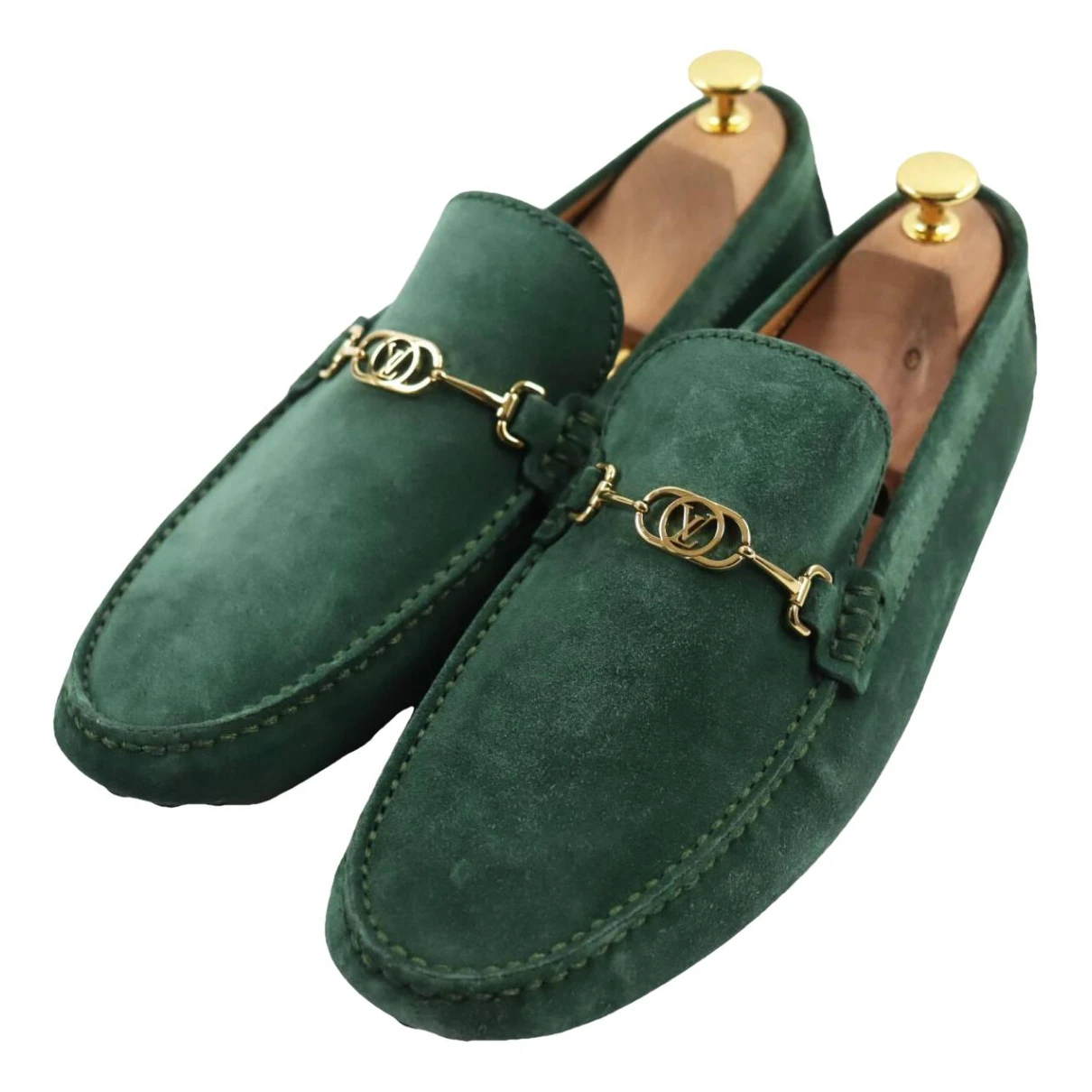 Pre-owned Louis Vuitton Flats In Green