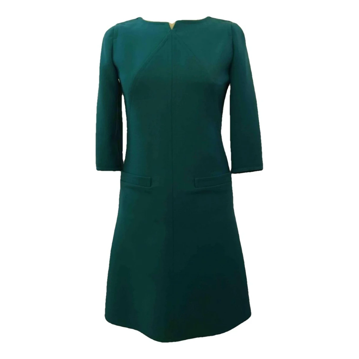 Pre-owned Courrèges Wool Mid-length Dress In Green