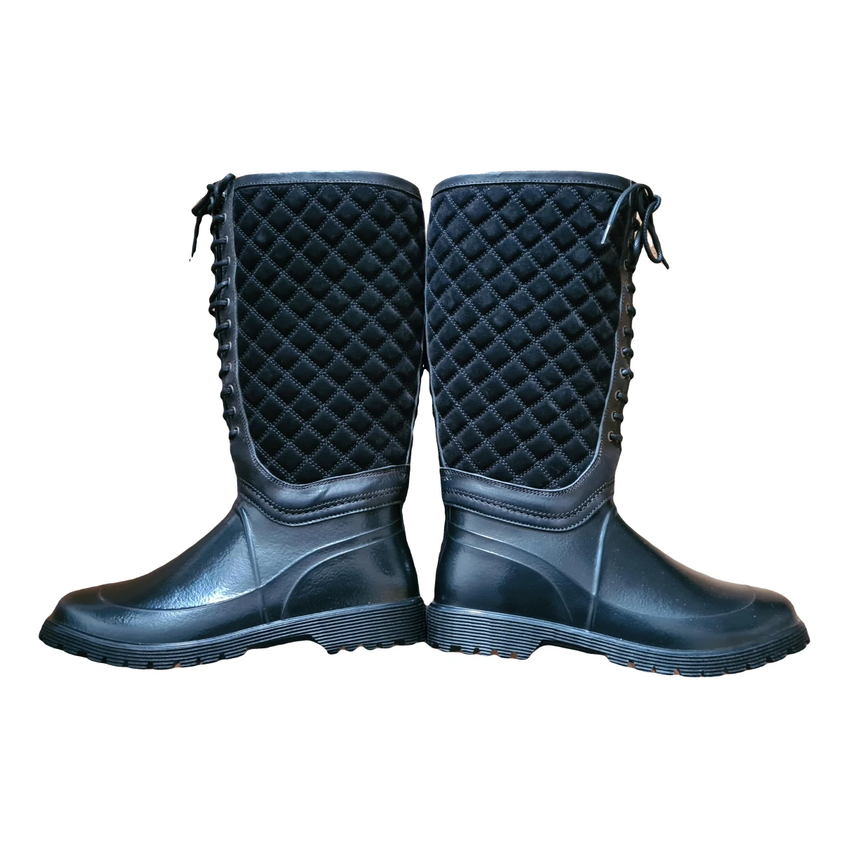 Pre-owned Dolce & Gabbana Pony-style Calfskin Boots In Black