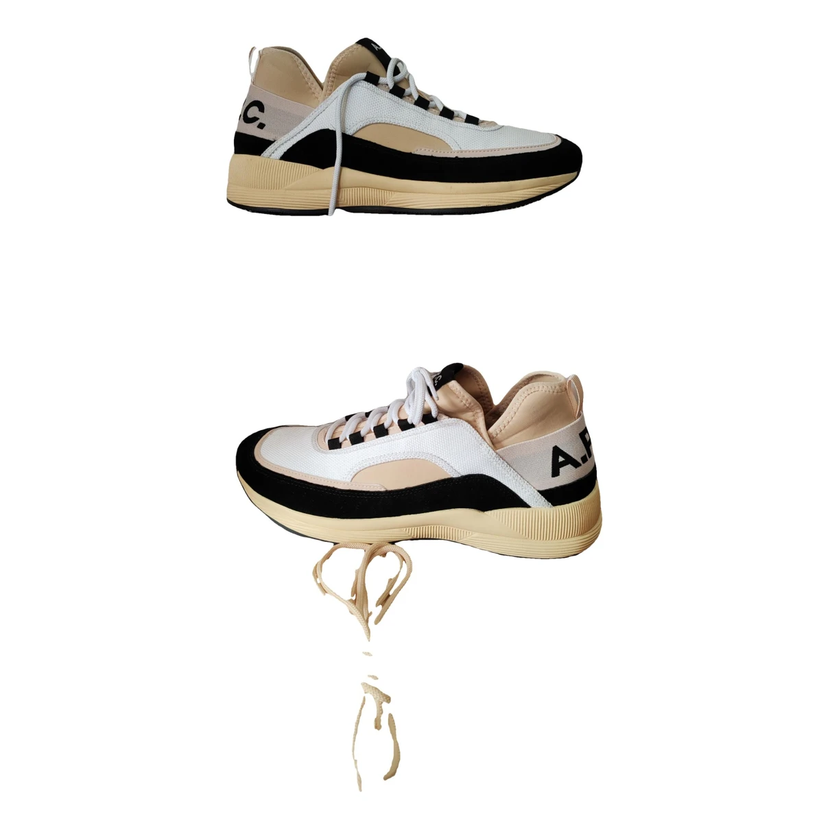 Pre-owned Apc Low Trainers In Beige