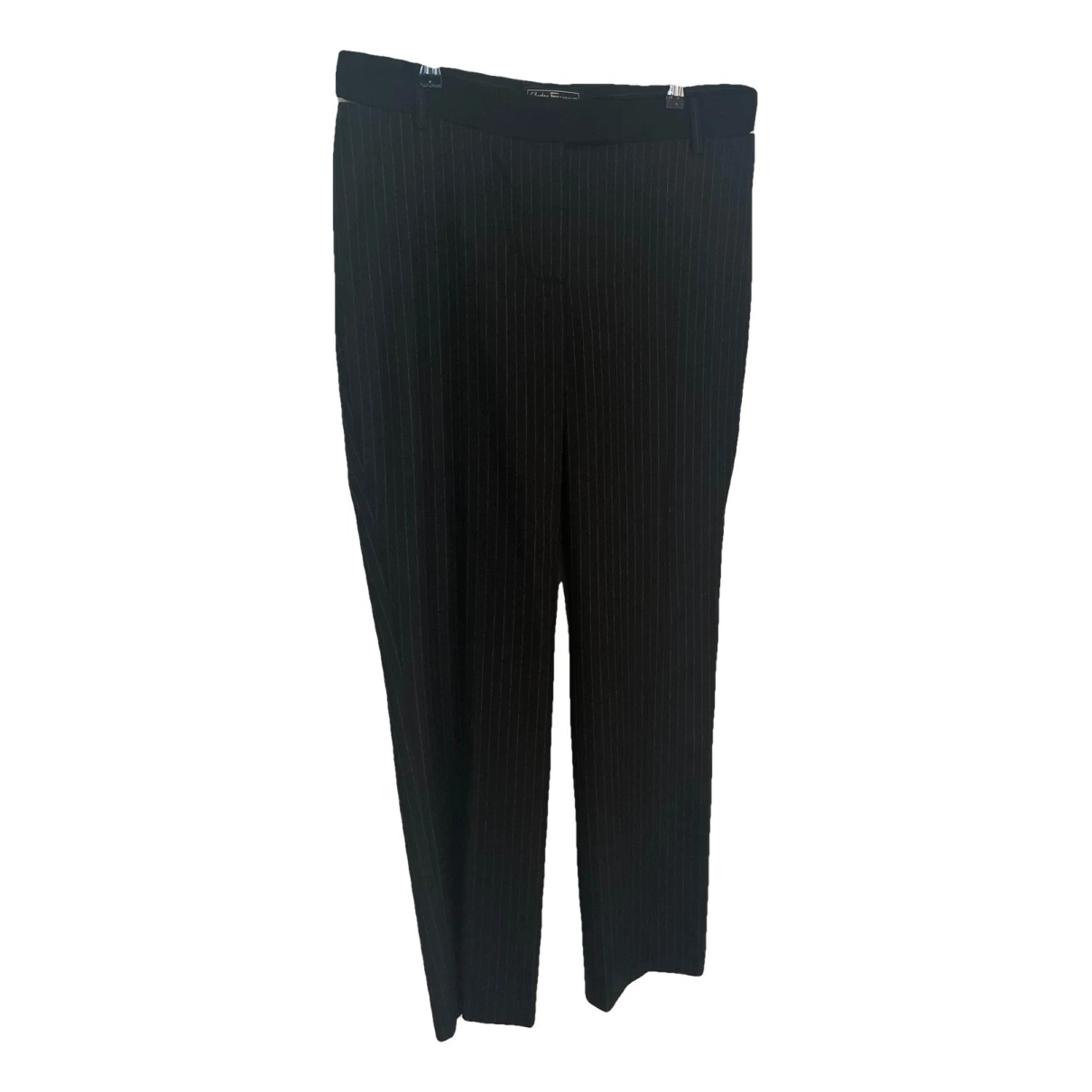 Pre-owned Ferragamo Wool Straight Pants In Black