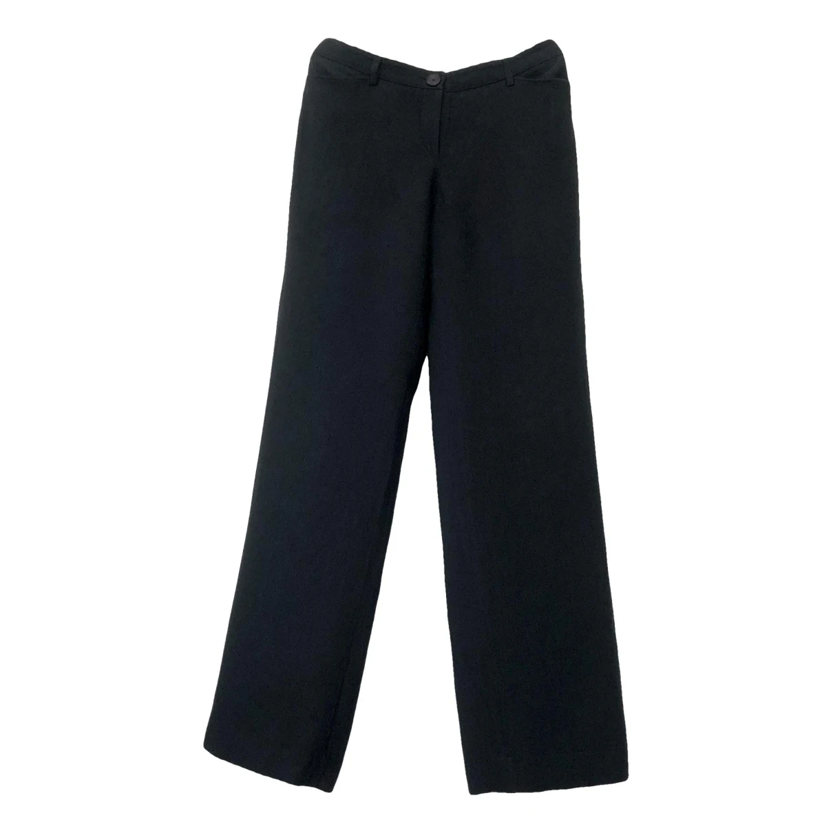 Pre-owned Emporio Armani Linen Large Pants In Blue