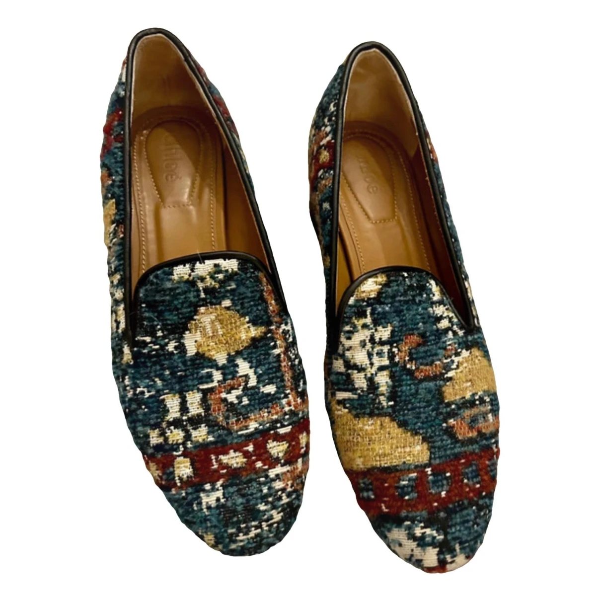 Pre-owned Chloé Leather Ballet Flats In Multicolour