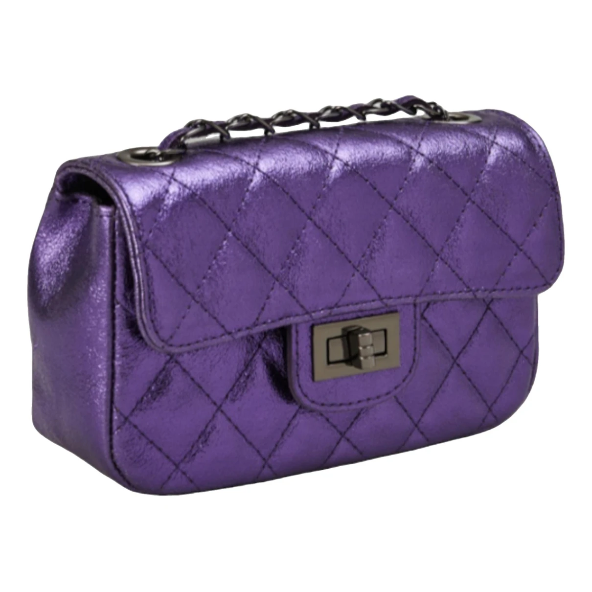 Pre-owned Max Mara Leather Handbag In Purple