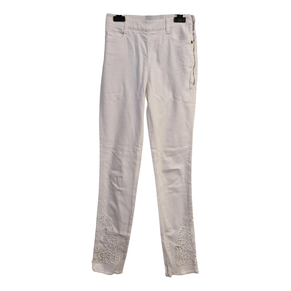 Pre-owned Ermanno Scervino Slim Jeans In White