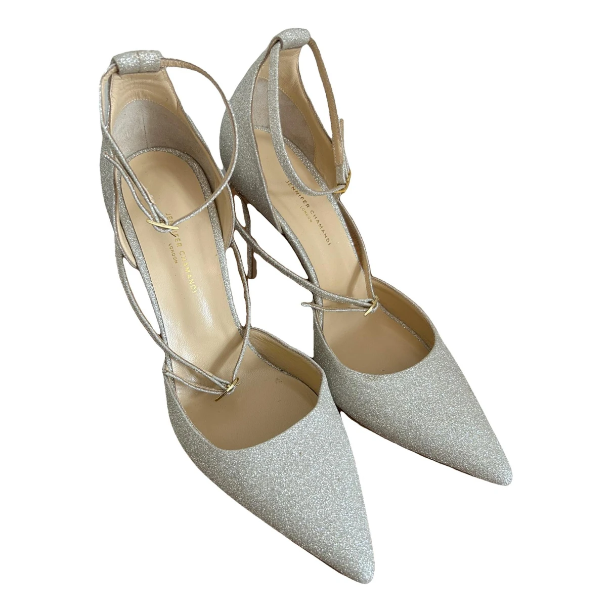 Pre-owned Jennifer Chamandi Leather Heels In Gold