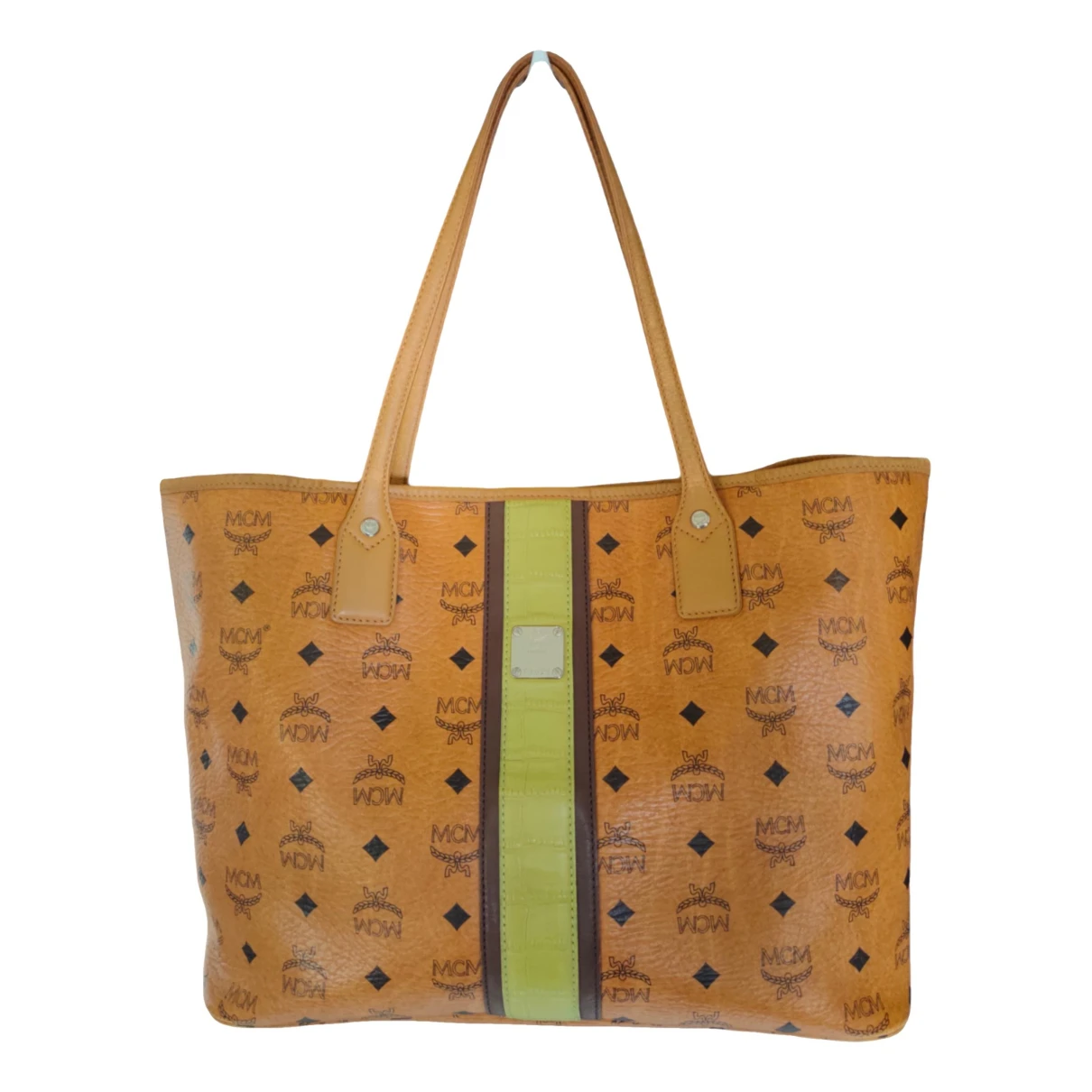 Pre-owned Mcm Anya Leather Handbag In Camel
