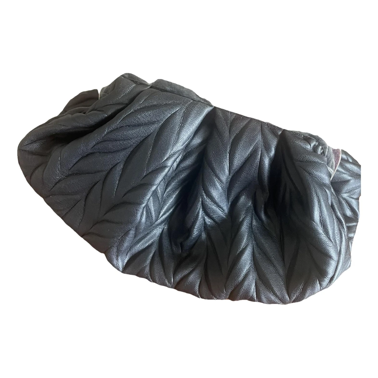 Pre-owned Max Mara Leather Clutch Bag In Black