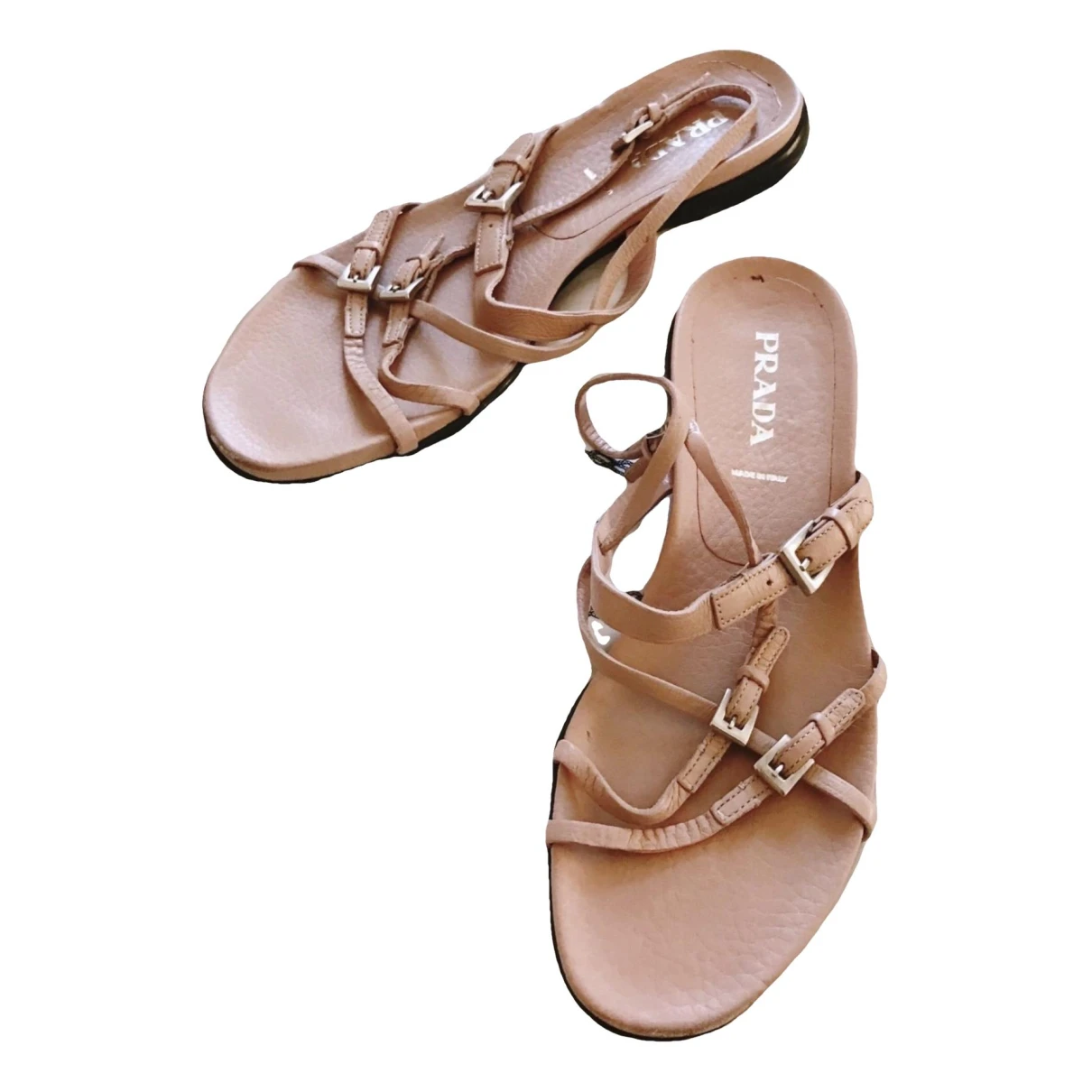 Pre-owned Prada Leather Sandal In Pink