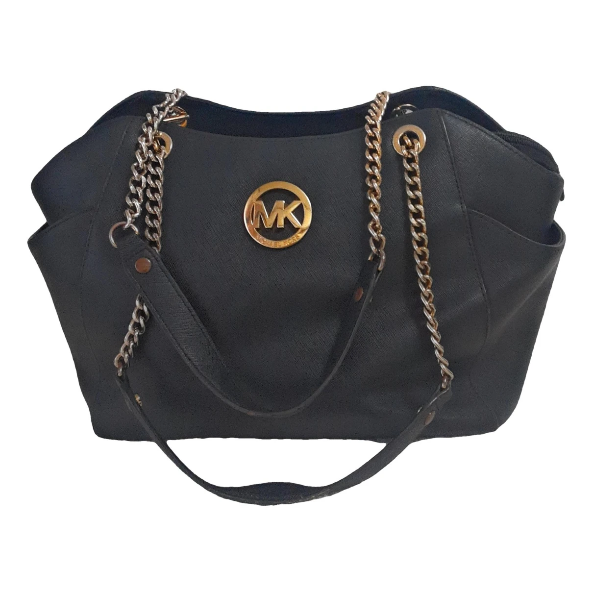 Pre-owned Michael Kors Sutton Leather Satchel In Black