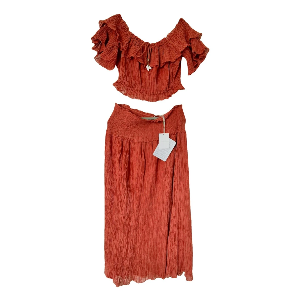 Pre-owned Zimmermann Linen Maxi Dress In Red
