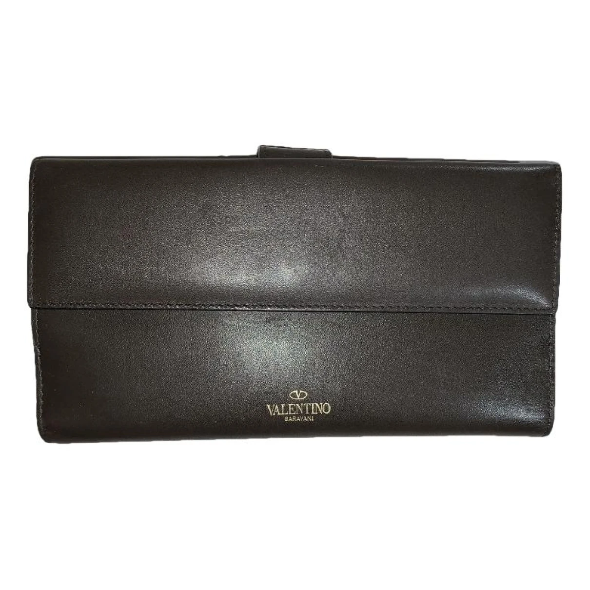 Pre-owned Valentino Garavani Leather Wallet In Brown