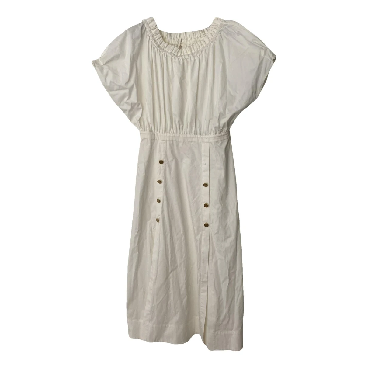 Pre-owned Saloni Mid-length Dress In White