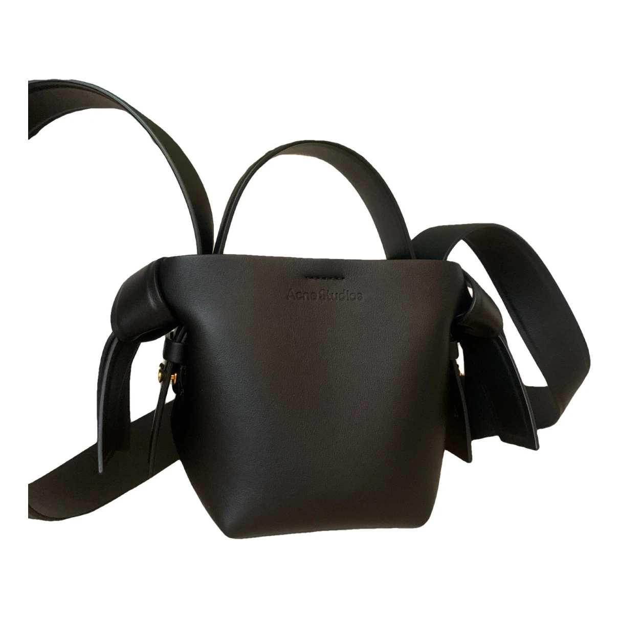 Pre-owned Acne Studios Musubi Leather Handbag In Black