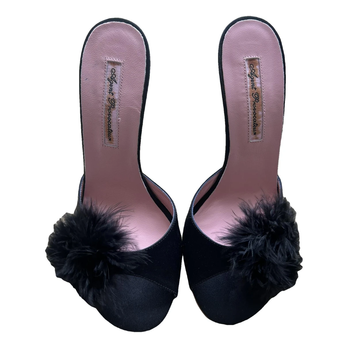 Pre-owned Agent Provocateur Cloth Mules & Clogs In Black