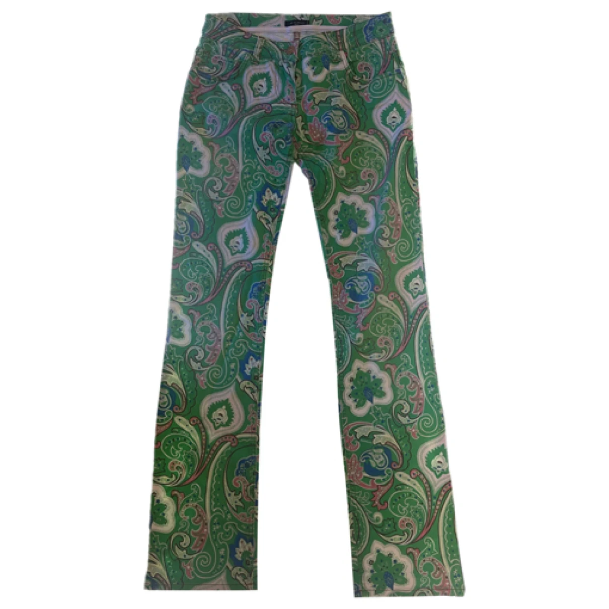 Pre-owned Etro Straight Jeans In Green